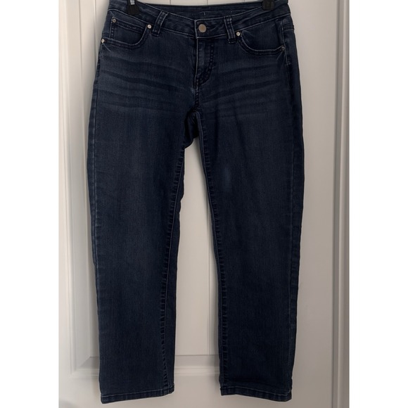 Jennifer Lopez Denim - Jennifer Lopez Women Sz 2 BF Blue Dark Wash Denim Straight Slim Low Rise Stretch